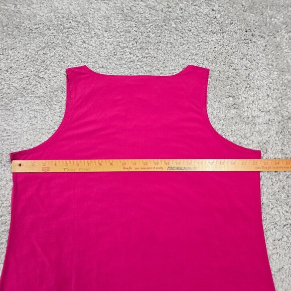 Susan Graver Top Women 1X Pink Liquid Knit Stretch Office Minimalist Casual Tank - Picture 6 of 8